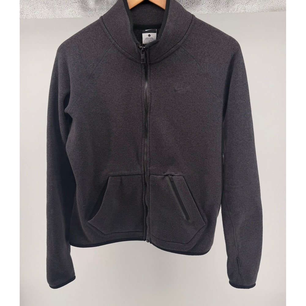Nike Therma Fit Full Zip Jacket Dark Gray Heather Long Sleeve Athletic Women L